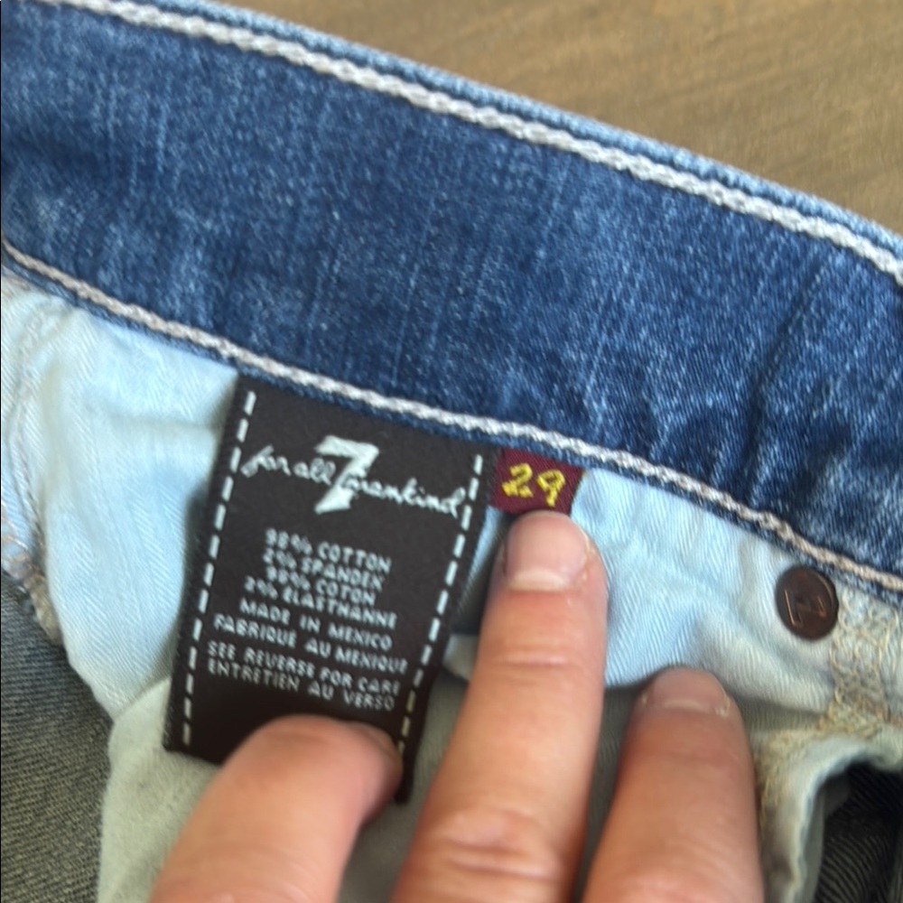 7 For All Mankind Blue Boot Cut Jeans - Picture 2 of 8